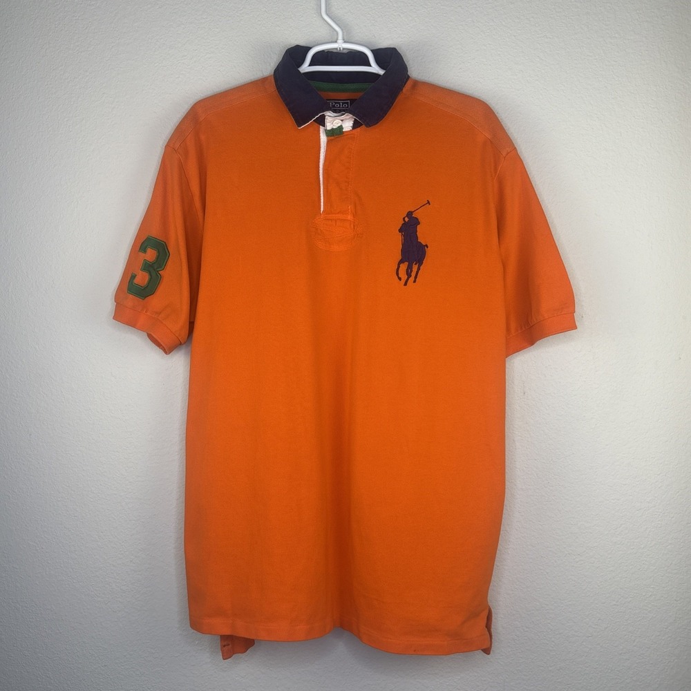 Polo Ralph Lauren Big Pony Polo Rugby Shirt Size XL vtg 90s single stitch vented